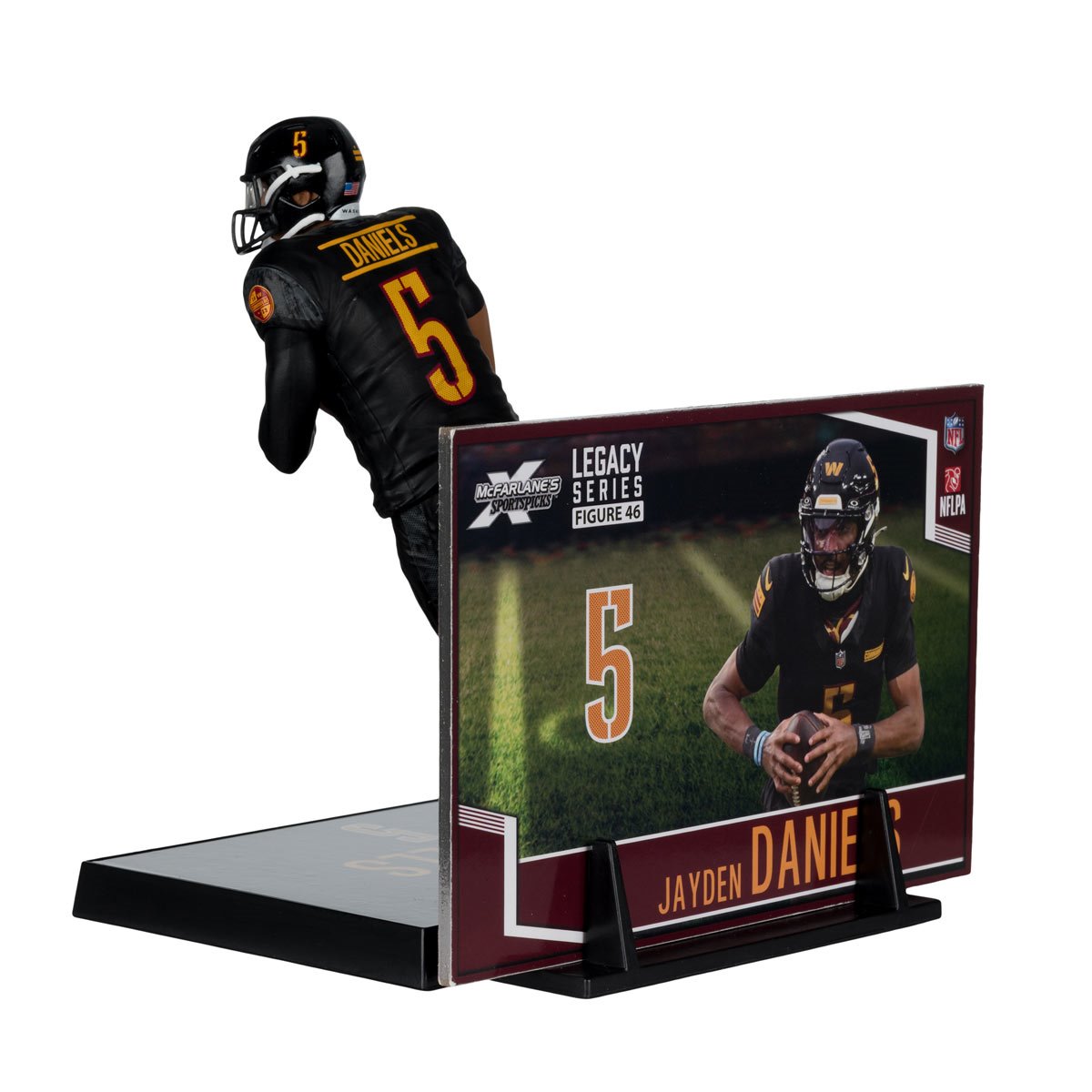 NFL SportsPicks 2025 Washington Commanders Jayden Daniels Alternate Black Uniform 7-Inch Posed Figure