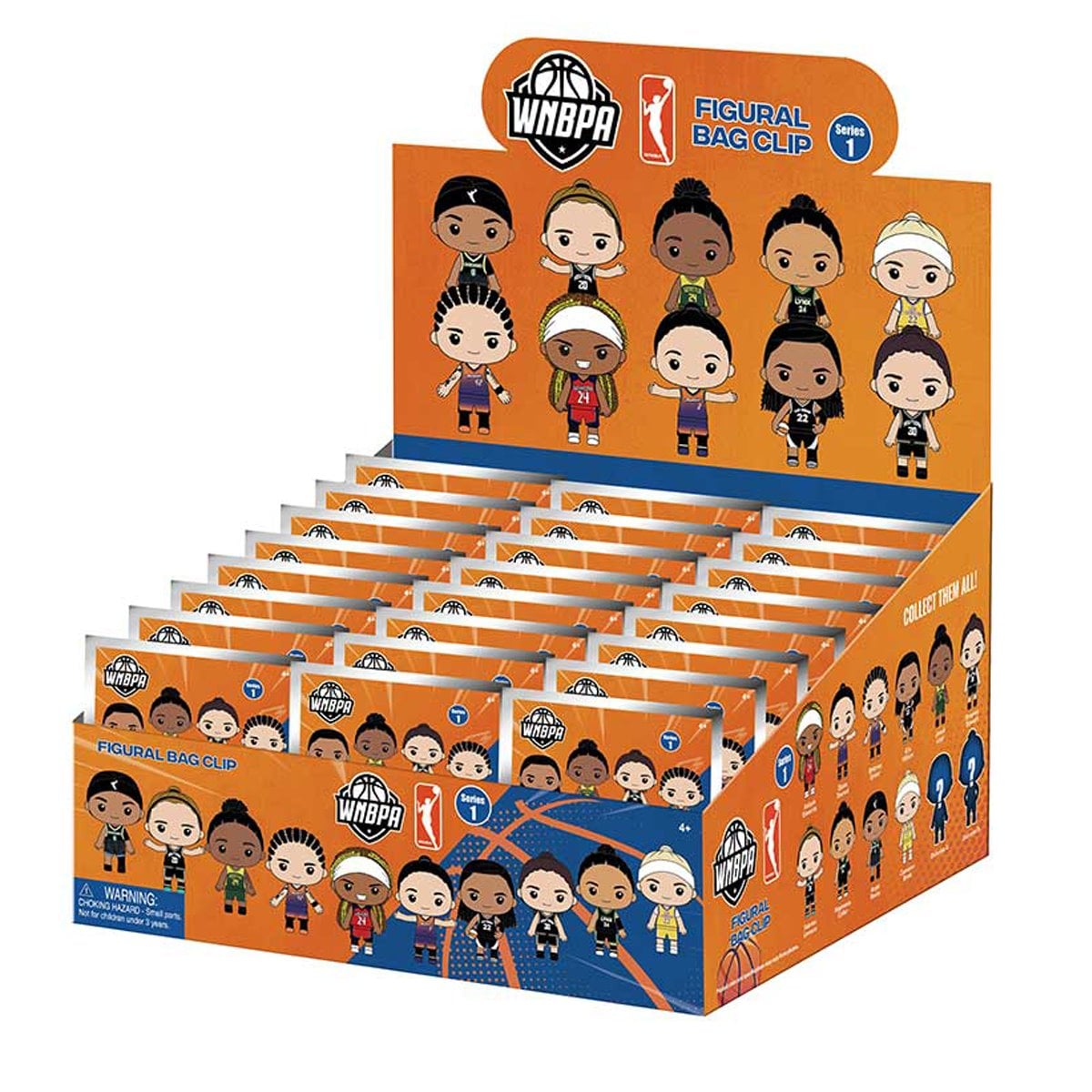 Womens National Basketball Association 3D Foam Bag Clip Display Case of 24