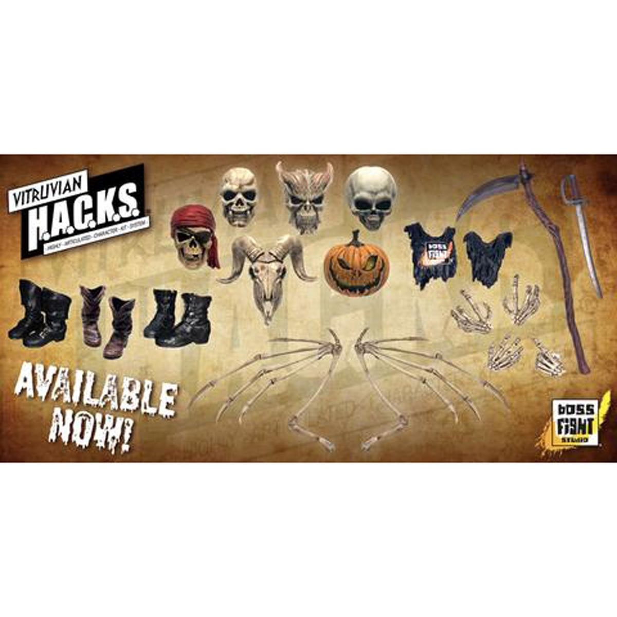 Vitruvian H.A.C.K.S. Deluxe Skeleton Set Character Builder Figure Kit