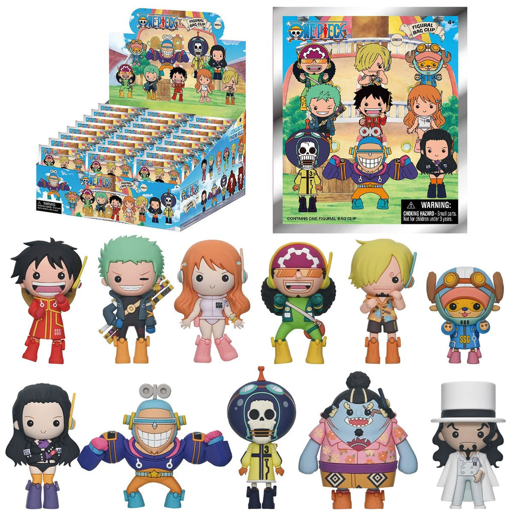 One Piece Series 6 3D Foam Bag Clip Random 6-Pack