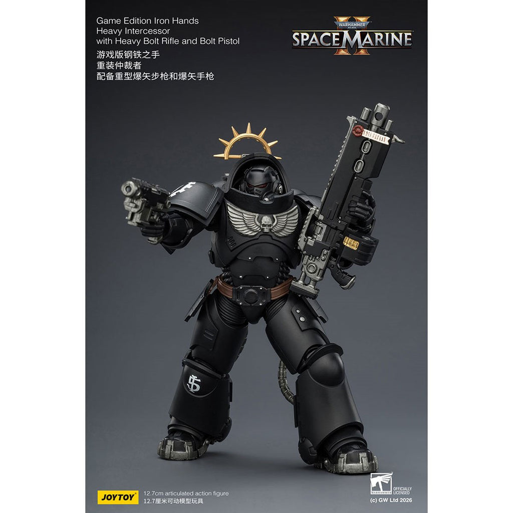 Joy Toy Warhammer 40K Space Marines Game Edition Iron Hands Intercessor Bolt Rifle & Pistol 1:18 Scale Action Figure