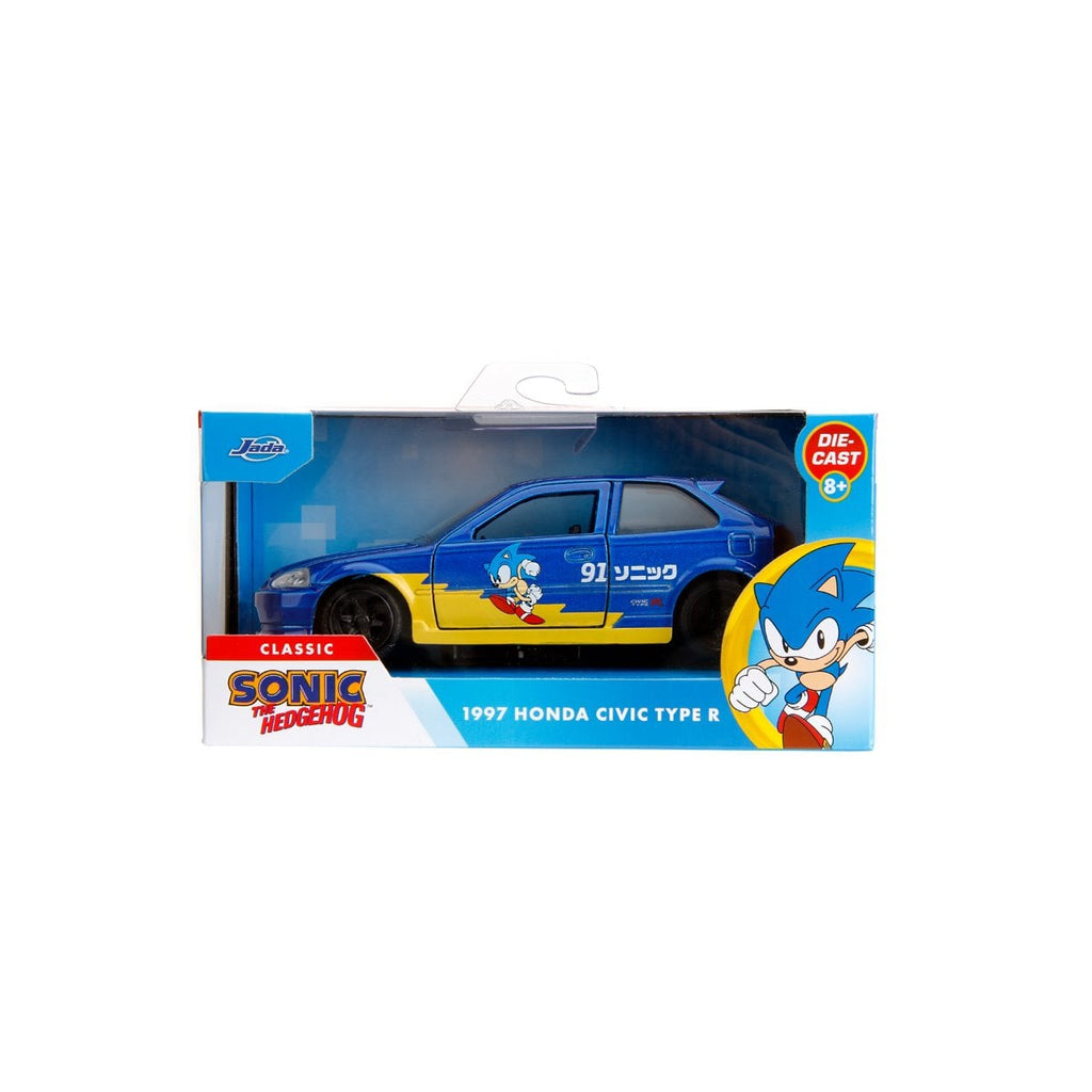Hollywood Rides Sonic the Hedgehog Classic 1997 Honda Civic Type R 1:32 Scale Die-Cast Metal Vehicle