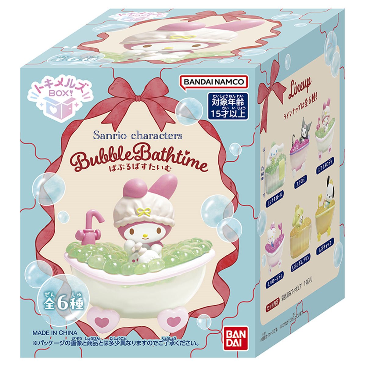 Sanrio Bubble Bath Time Tokimelz Box! Blind-Box Mini-Figure Case of 6