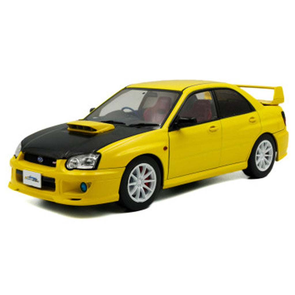 2003 Subaru WRX STI Bright Yellow 1:18 Scale Die-Cast Metal Vehicle