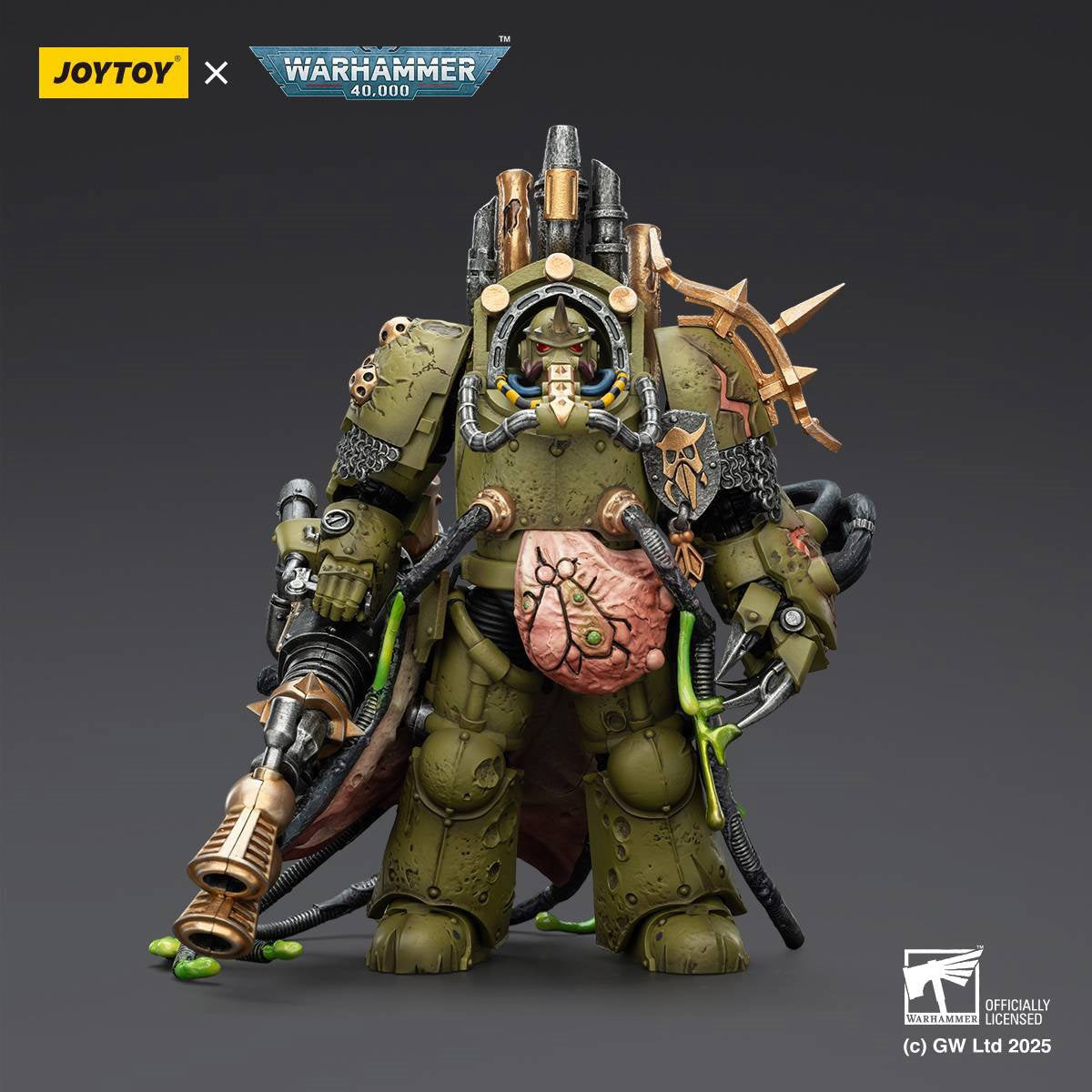 Joy Toy Warhammer 40,000 Death Guard Lord of Virulence with Power Fist and Twin Plague Spewer 1:18 Scale Action Figure