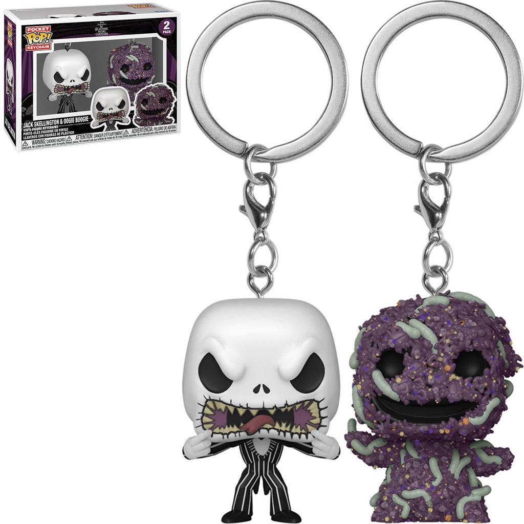 The Nightmare Before Christmas Jack Skellington & Oogie Boogie Pocket Pop! Key Chain 2-Pack