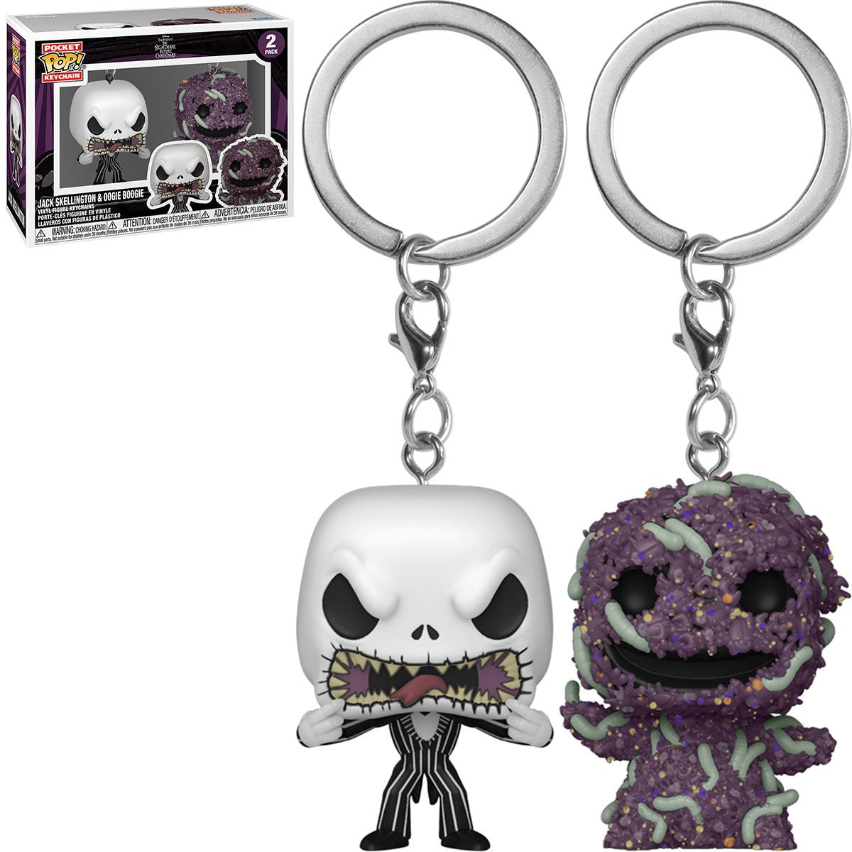 The Nightmare Before Christmas Jack Skellington & Oogie Boogie Pocket Pop! Key Chain 2-Pack