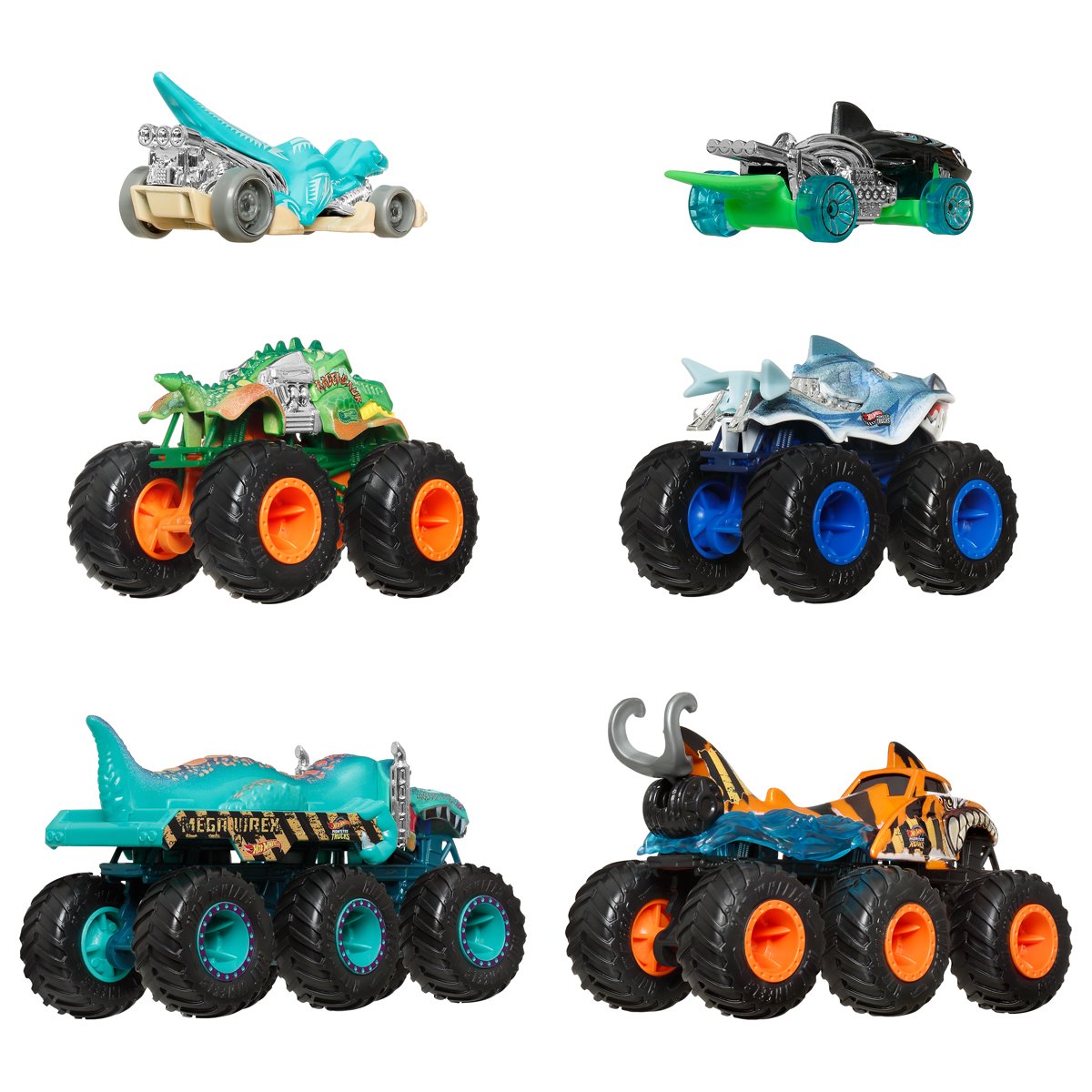 Hot Wheels Monster Trucks Sharks vs. Dinos Vehicle Multipack
