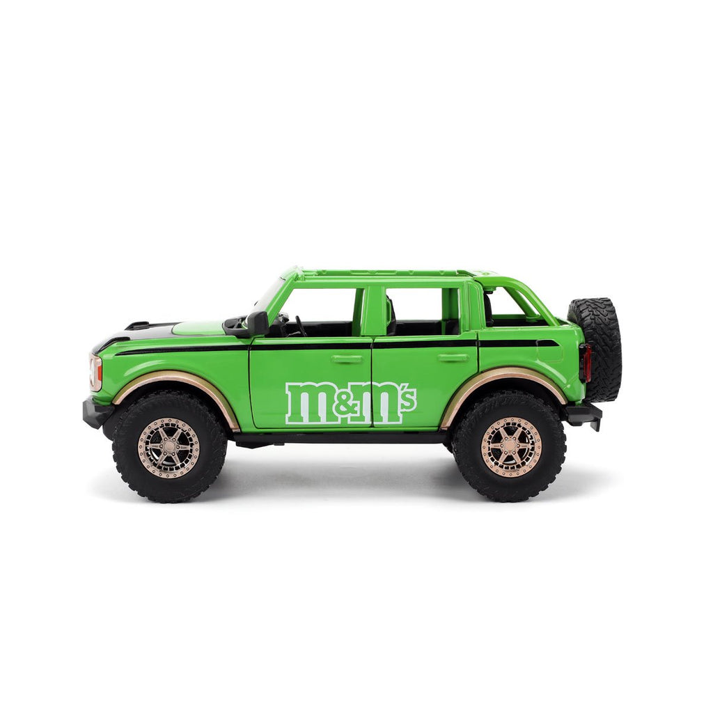 M&M's 2021 Ford Bronco 1:24 Scale Die-Cast Metal Vehicle with Green Figure