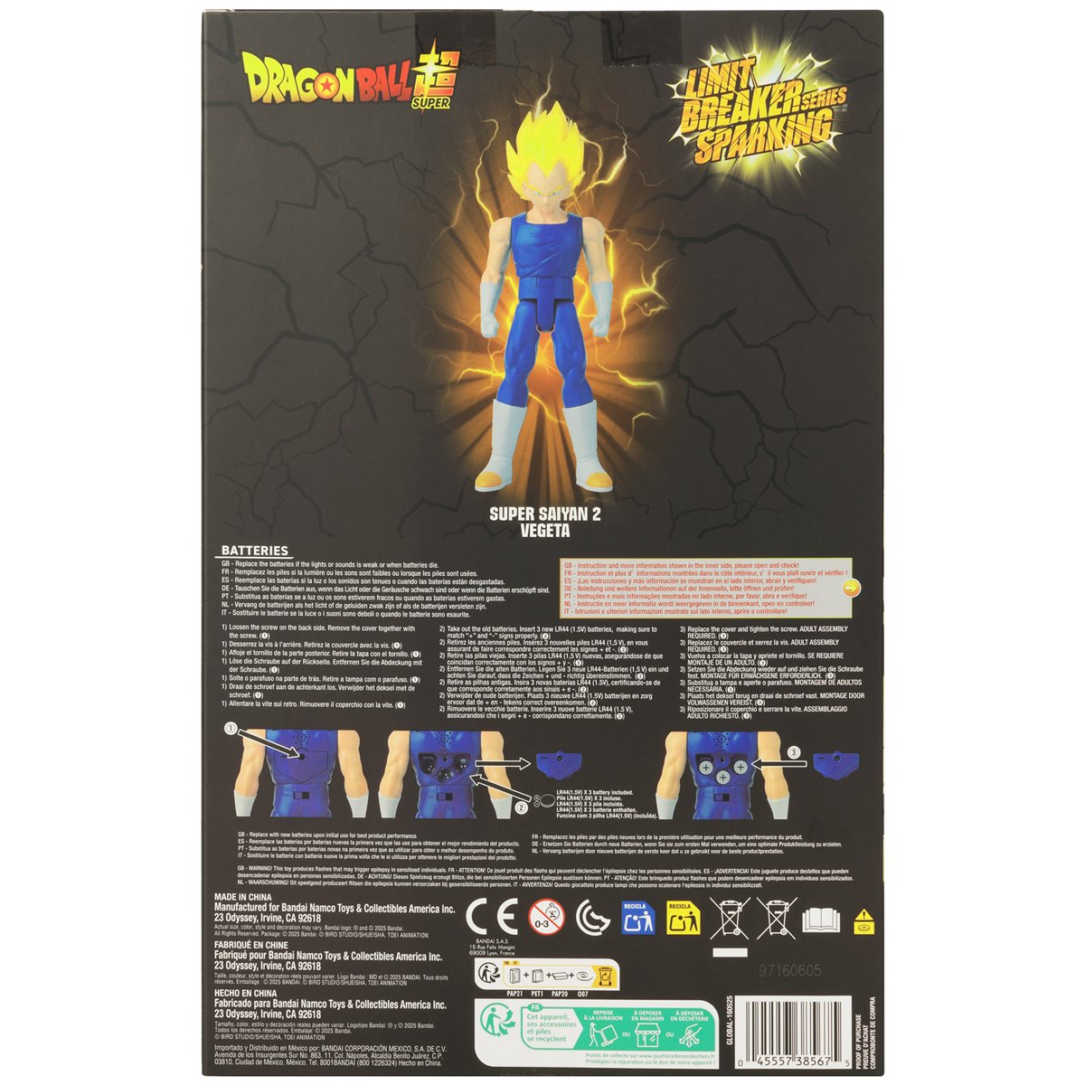 Dragon Ball Super Limit Breaker Sparking Series Super Saiyan 2 Vegeta 12-Inch Scale Action Figure