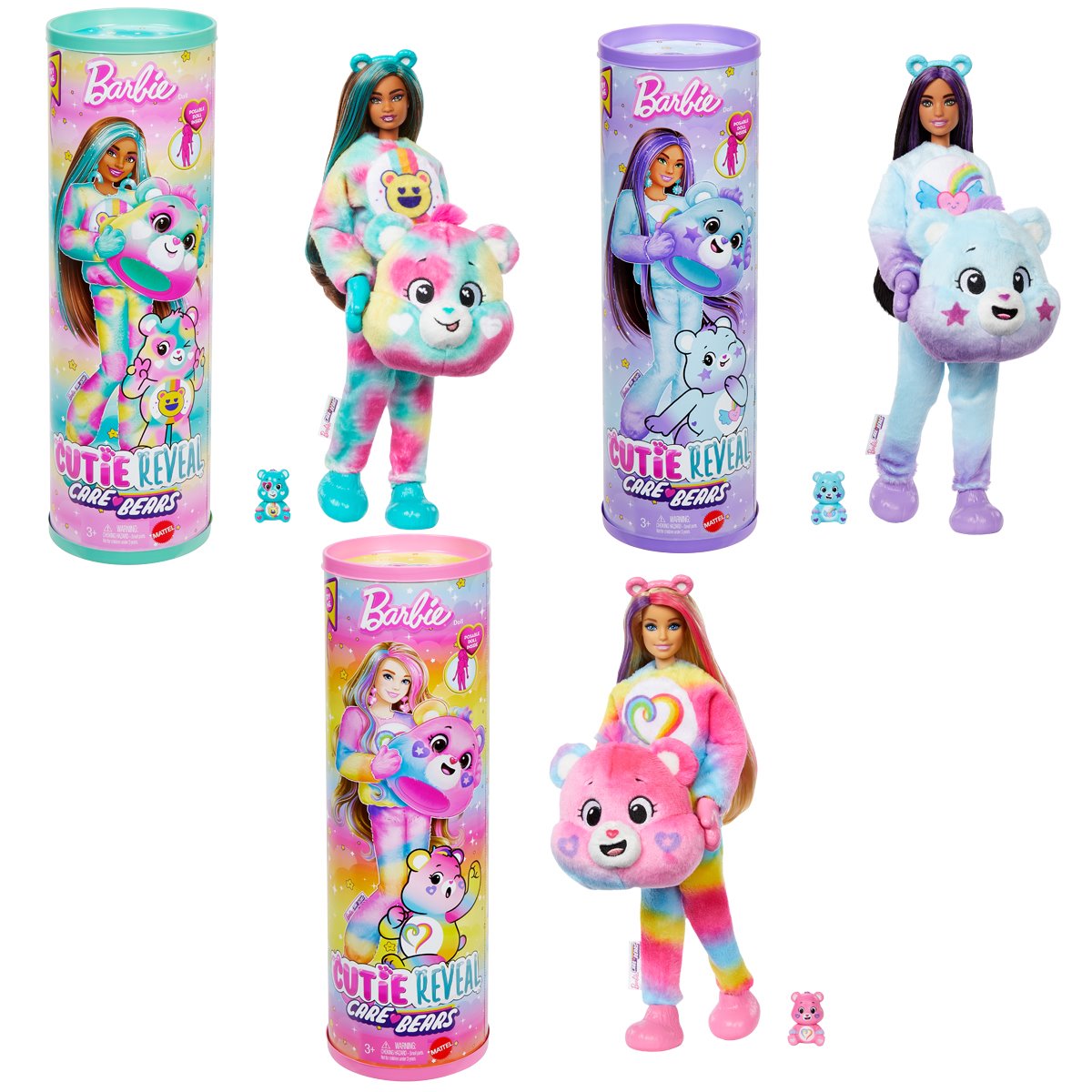 Barbie Care Bears Cutie Reveal Series 2 Doll Case of 3