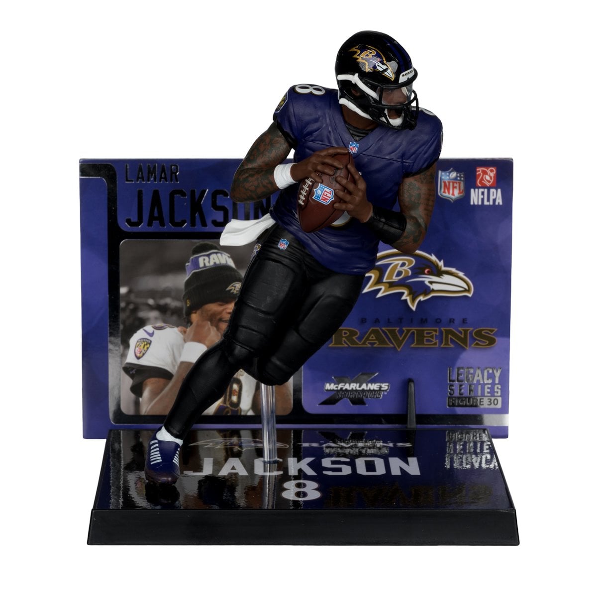 NFL SportsPicks 2025 Baltimore Ravens Lamar Jackson Alternate Jersey 7-Inch Scale Posed Figure