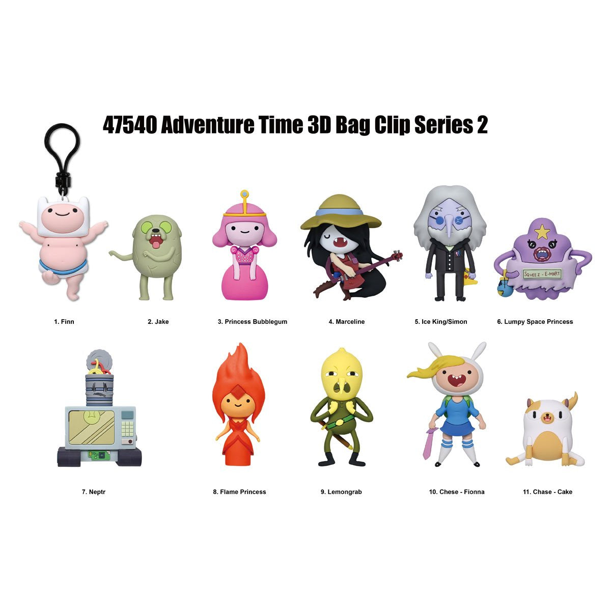 Adventure Time Series 2 3D Foam Bag Clip Display Case of 24