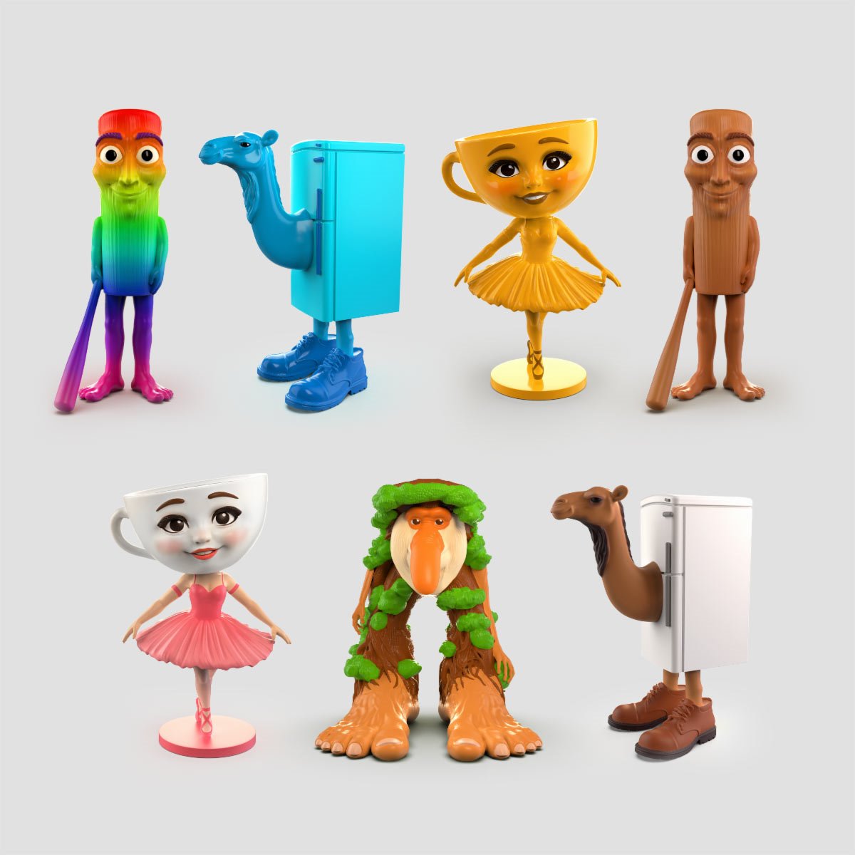 Brainrot Factory PVC Blind Box Mini-Figures Display of 8