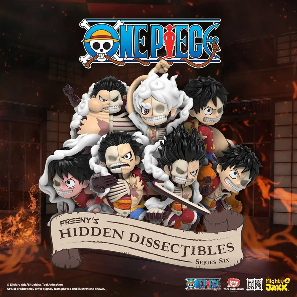 One Piece Series 6 Luffy Gears Edition Freeny's Hidden Dissectibles Mini-Figure Display Tray of 6