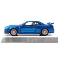 Fast and Furious Brian's Nissan Skyline GT-R R34 Silver and GT-R R34 Blue 1:32 Scale Die-Cast Metal Vehicle  2-Pack