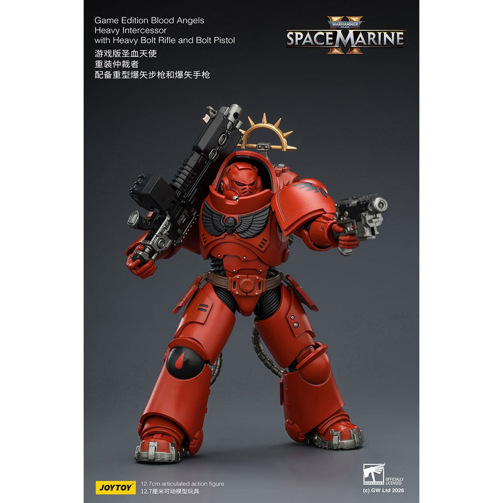 Joy Toy Warhammer 40K Space Marines Game Edition Blood Angels Heavy Intercessor Rifle & Pistol 1:18 Scale Action Figure