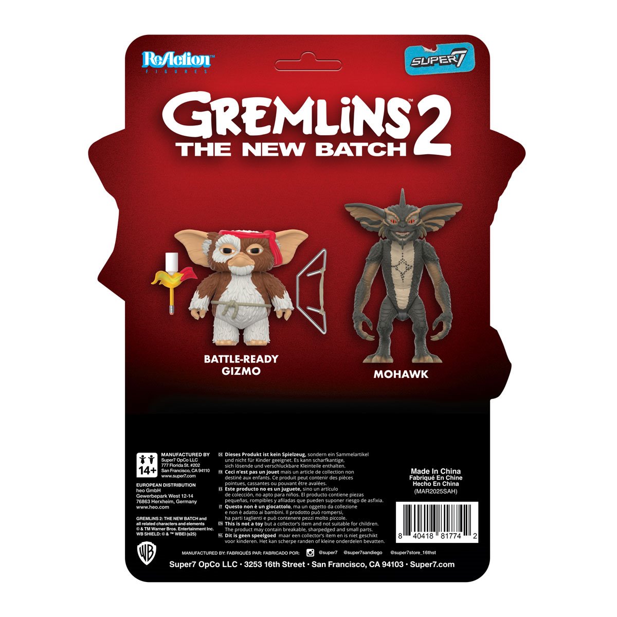 Gremlins 2 Gizmo (Character Card) 3 3/4-Inch ReAction Figure