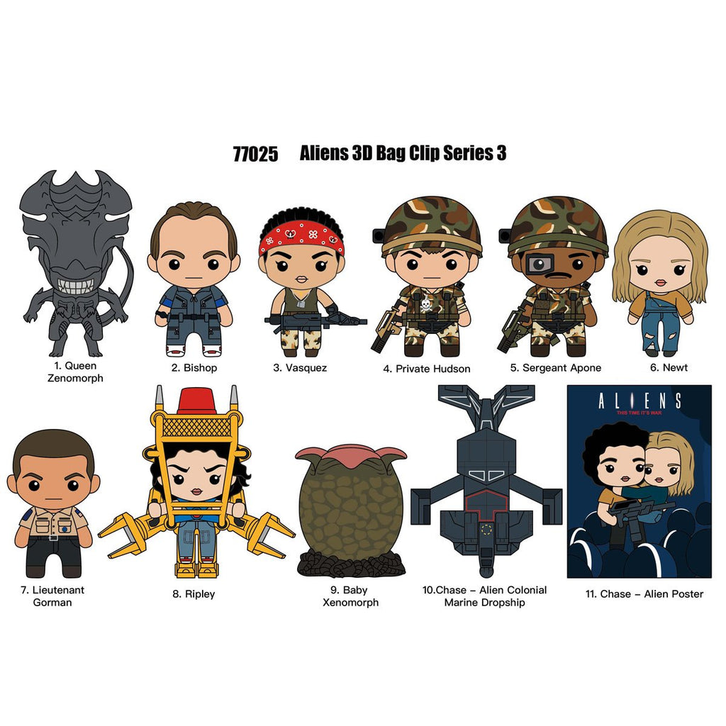 Aliens Series 3 3D Foam Bag Clip Random 6-Pack