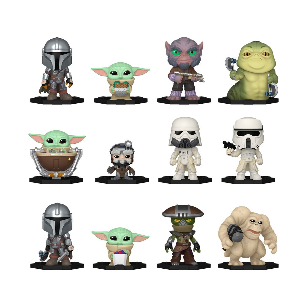 Star Wars: The Mandalorian and Grogu Mystery Minis Mini-Figure Display Case of 12
