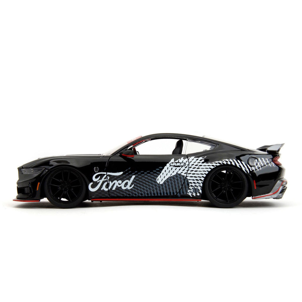 Bigtime Muscle 2024 Ford Mustang Dark Horse Glossy Black 1:24 Scale Die-Cast Metal Vehicle
