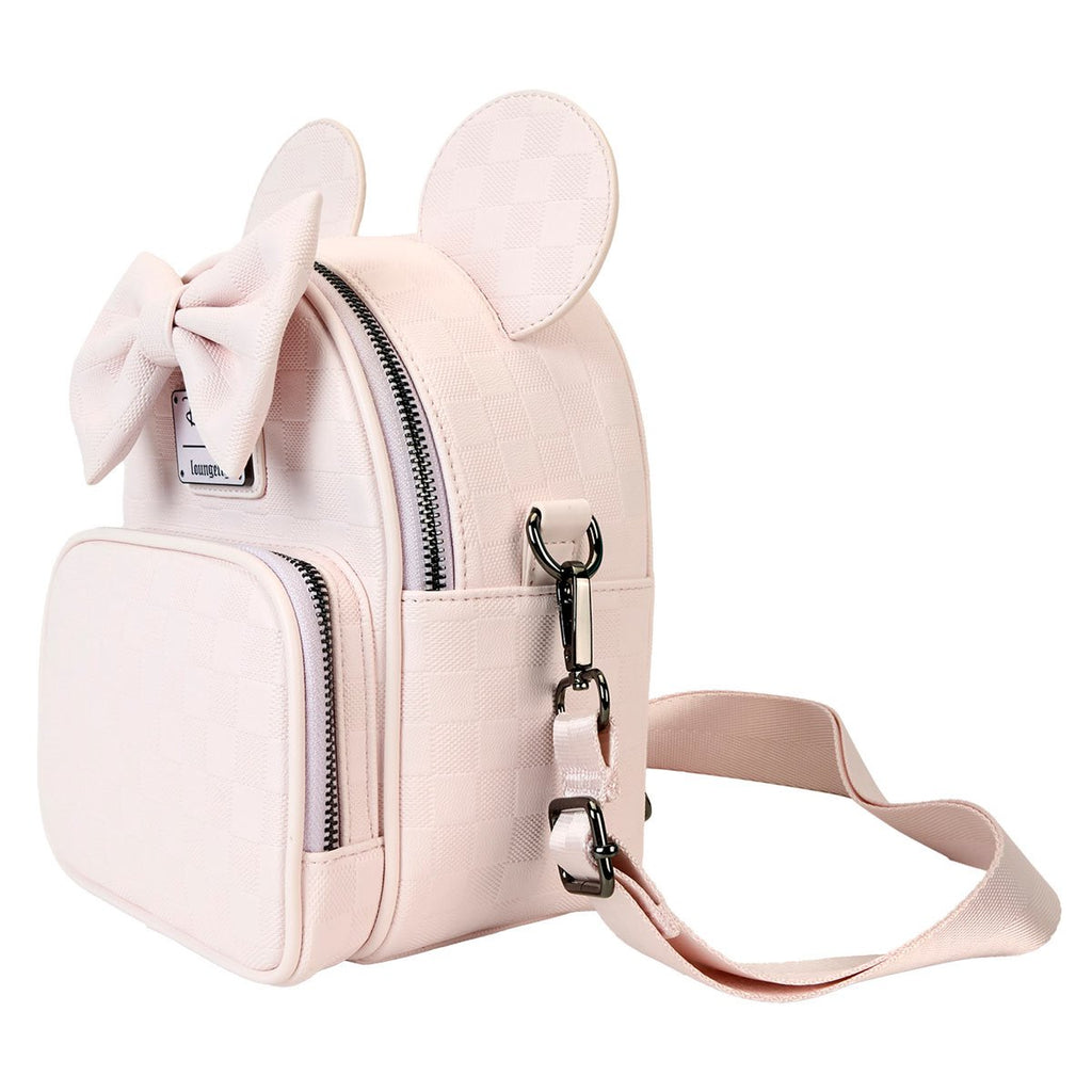 Disney Minnie Ear Checkerboard Convertible Crossbody