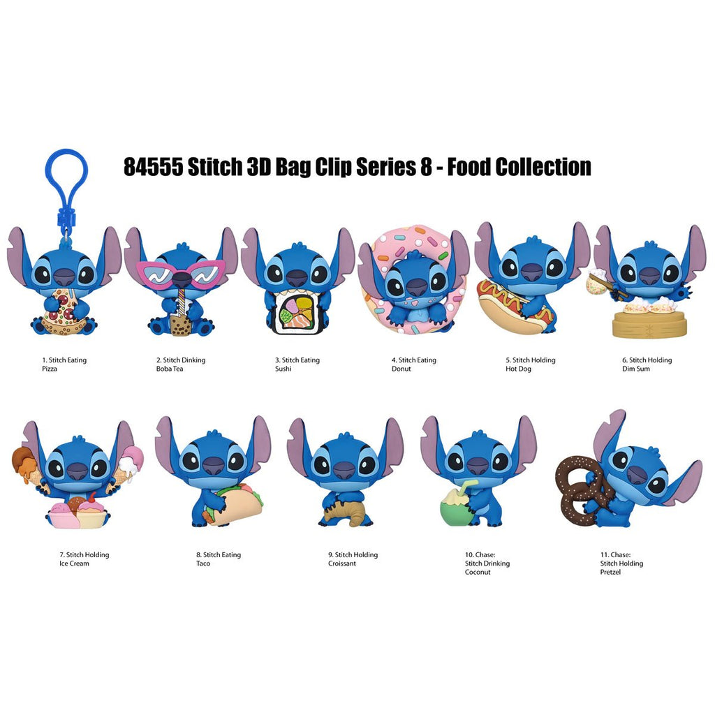 Lilo & Stitch Stitch Series 8 3D Foam Bag Clip Display Case of 24