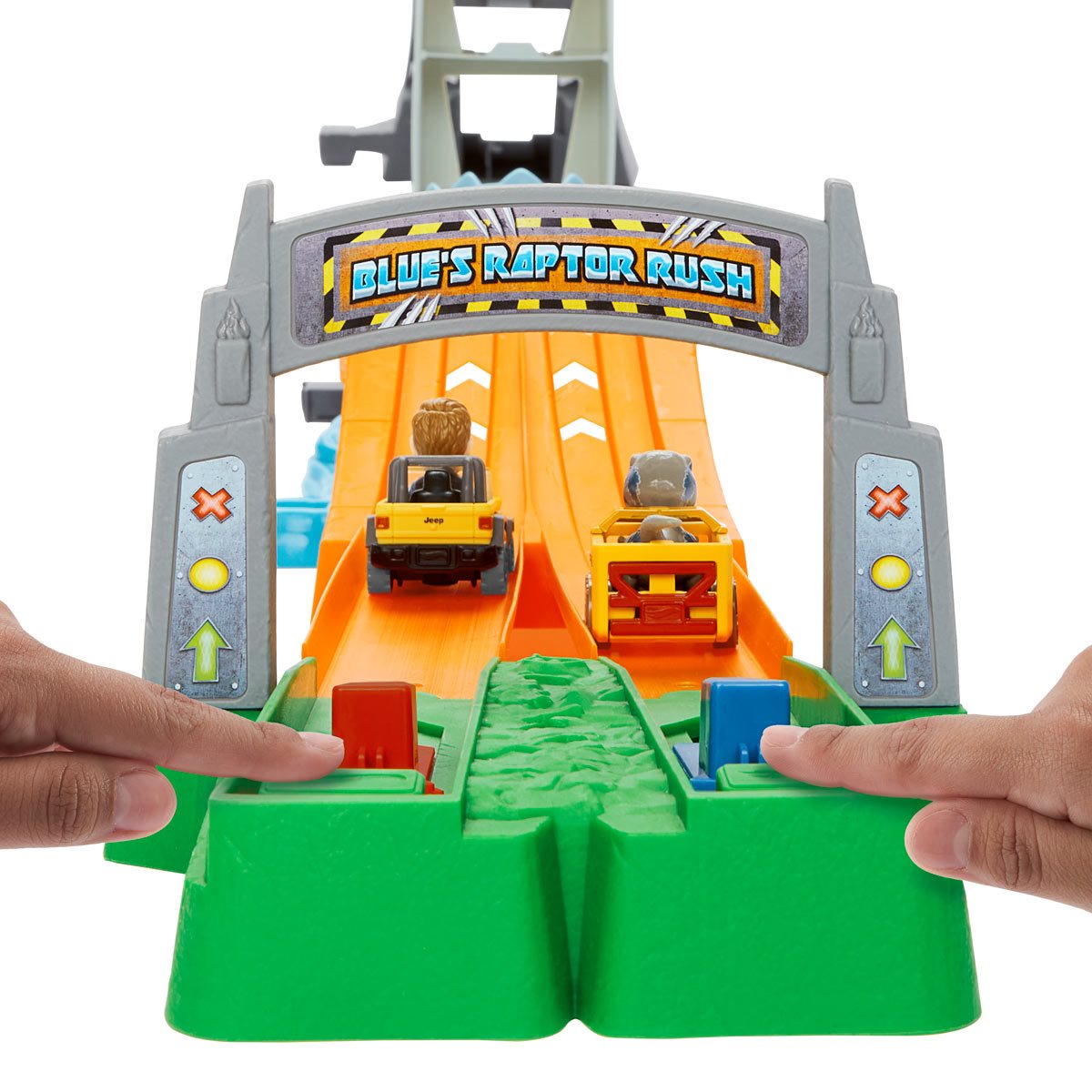Hot Wheels RacerVerse Jurassic World Blue's Raptor Rush Track Set