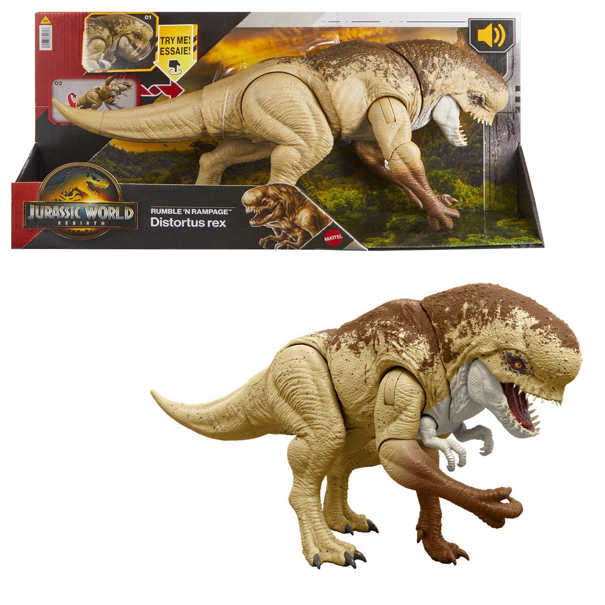 Jurassic World Rumble 'N Rampage Distortus Rex Action Figure