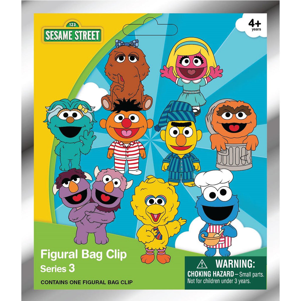 Sesame Street Series 3 3D Foam Bag Clip Display Case of 24