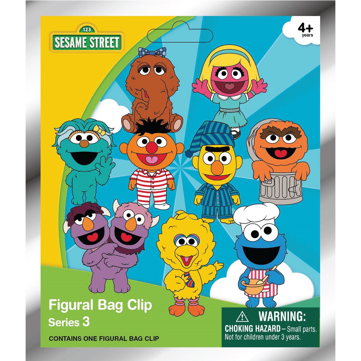Sesame Street Series 3 3D Foam Bag Clip Display Case of 24