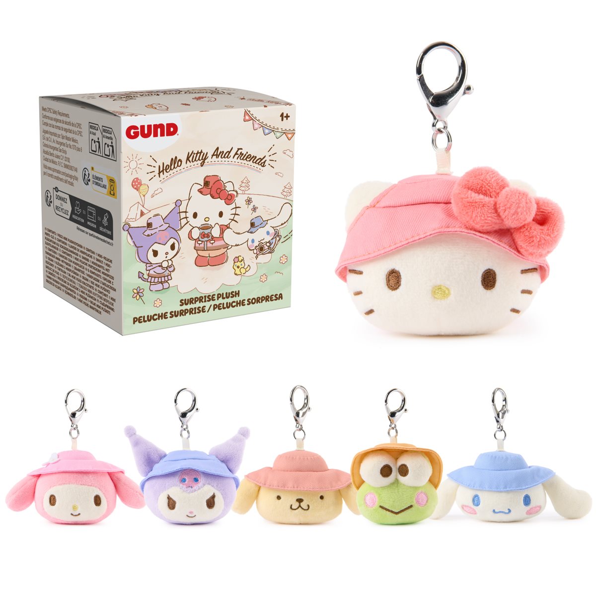 Sanrio Hello Kitty and Friends Camp Plush Key Chain Blind Box Case of 12