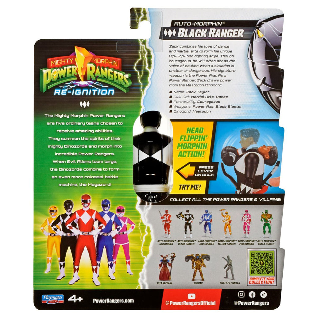 Mighty Morphin Power Rangers: Re-Ignition Auto Morphin Black Ranger Action Figure