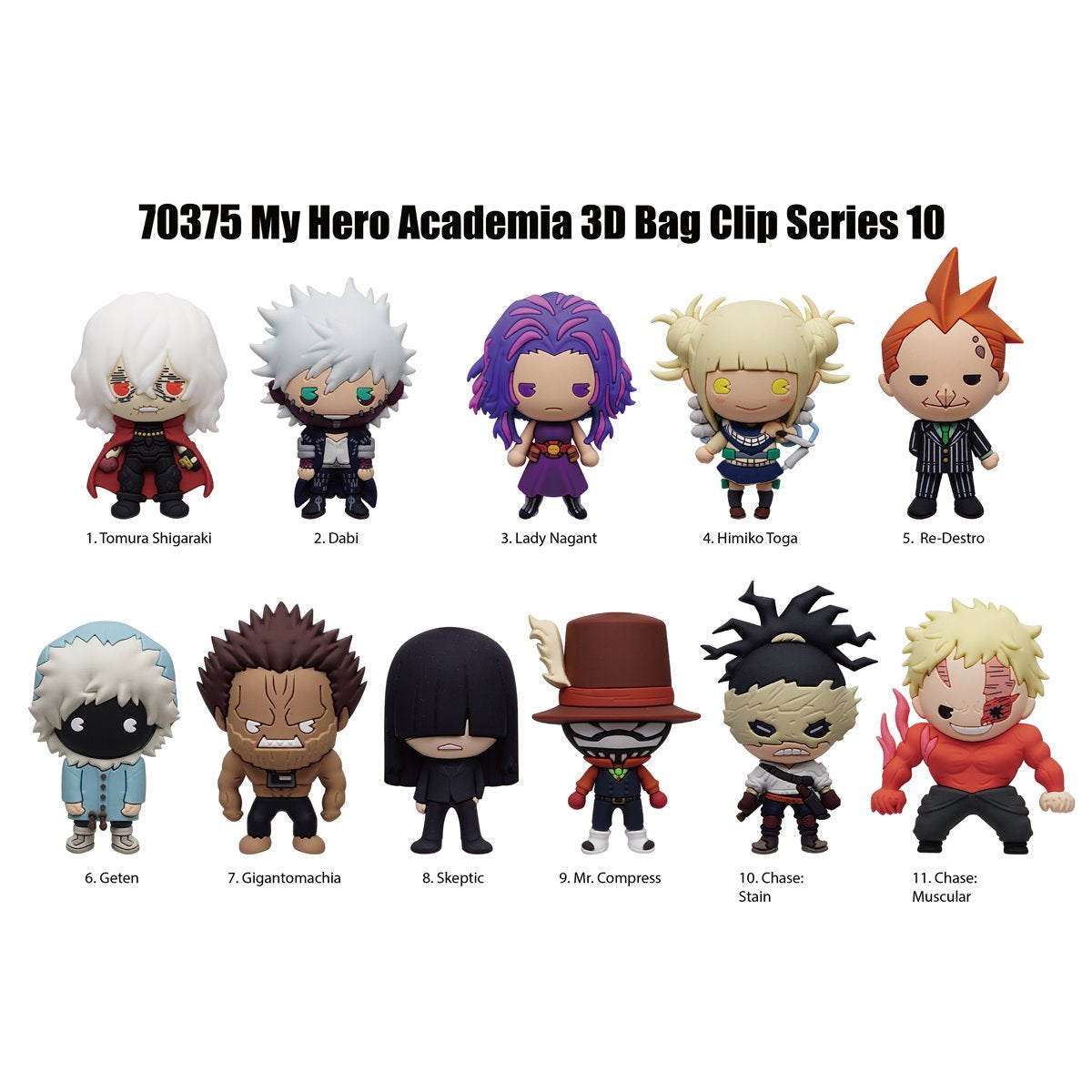 My Hero Academia Series 10 3D Foam Bag Clip Display Case of 24
