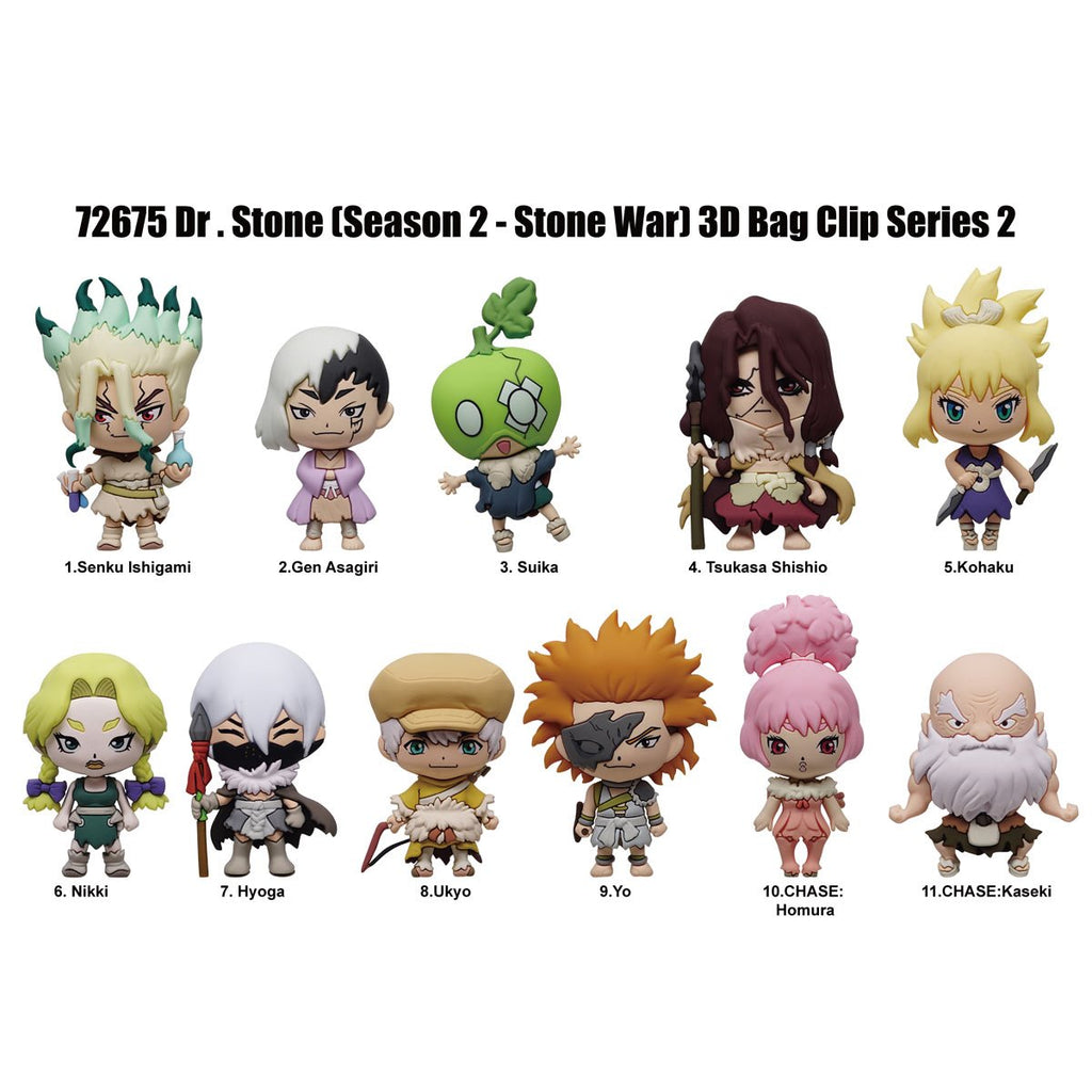 Dr. Stone Series 2 3D Foam Bag Clip Display Case of 24