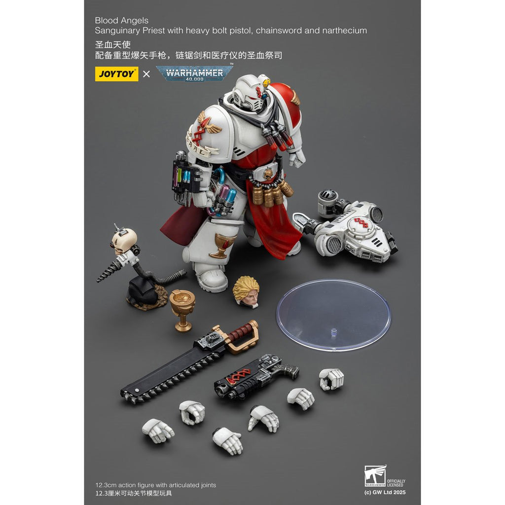 Joy Toy Warhammer 40,000 Blood Angels Sanguinary Priest Heavy Bolt Pistol Chainsword Narthecium 1:18 Scale Action Figure