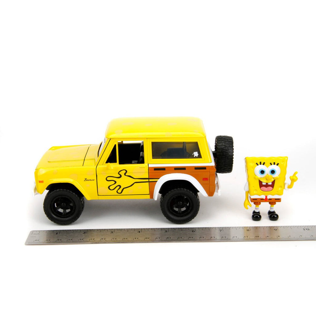 SpongeBob SquarePants 1972 Ford Bronco 1:24 Scale Die-Cast Metal Vehicle with Figure