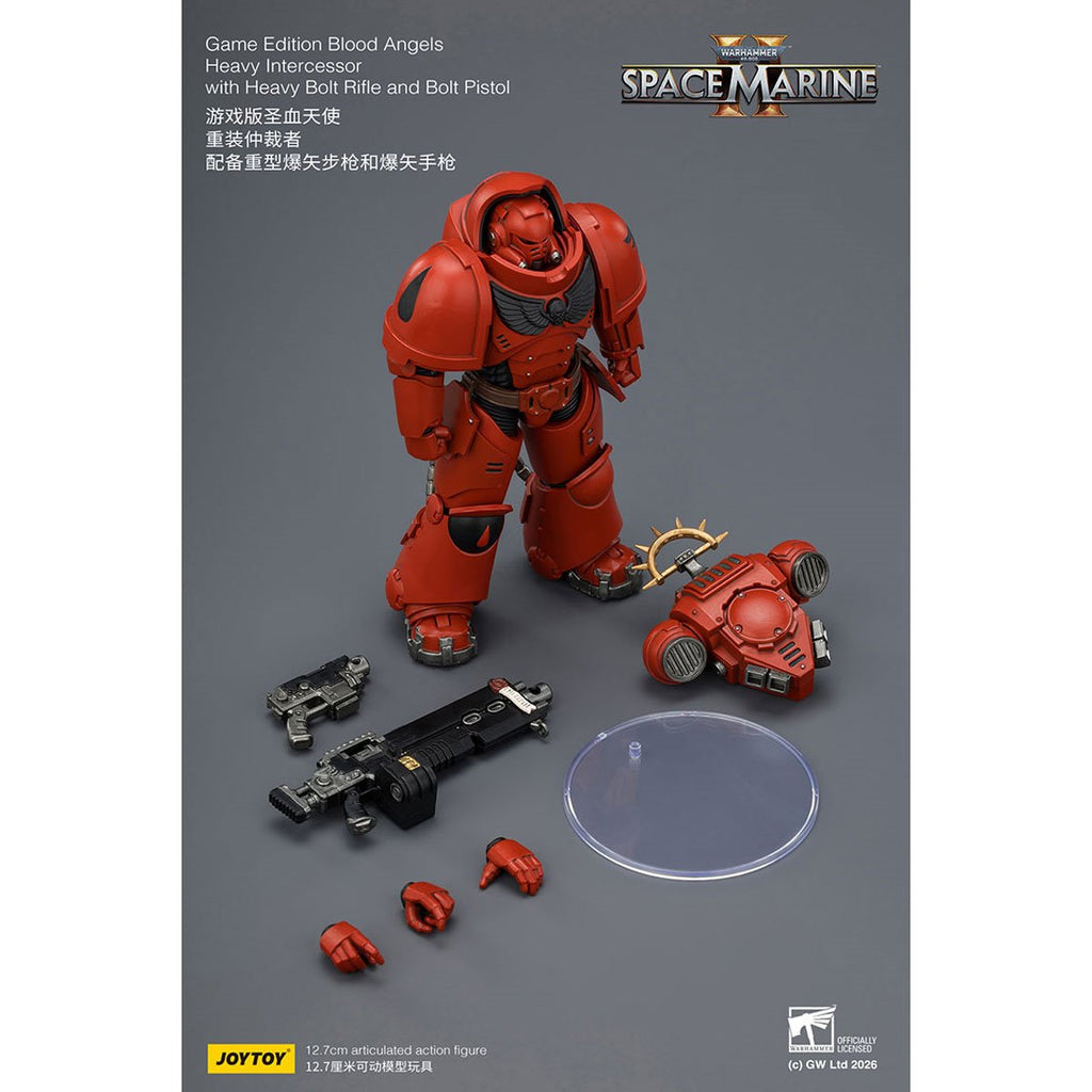 Joy Toy Warhammer 40K Space Marines Game Edition Blood Angels Heavy Intercessor Rifle & Pistol 1:18 Scale Action Figure