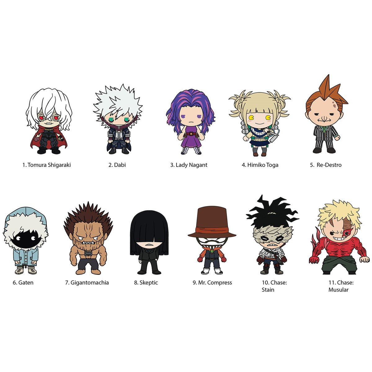 My Hero Academia Series 10 3D Foam Bag Clip Random 6-Pack