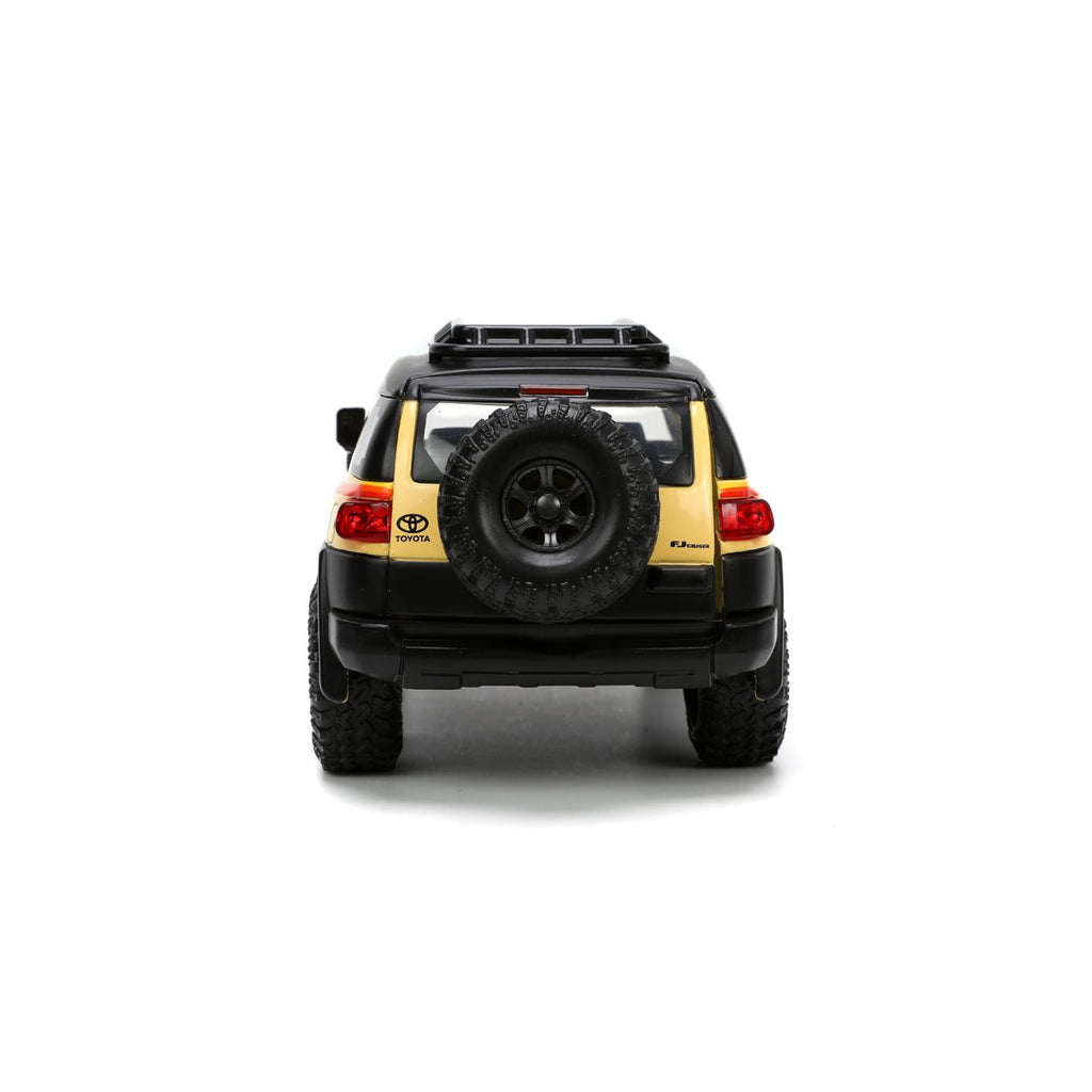 Just Trucks Toyota FJ Cruiser Yellow 1:24 Scale Die-Cast Metal Vehicle with Tire Rack