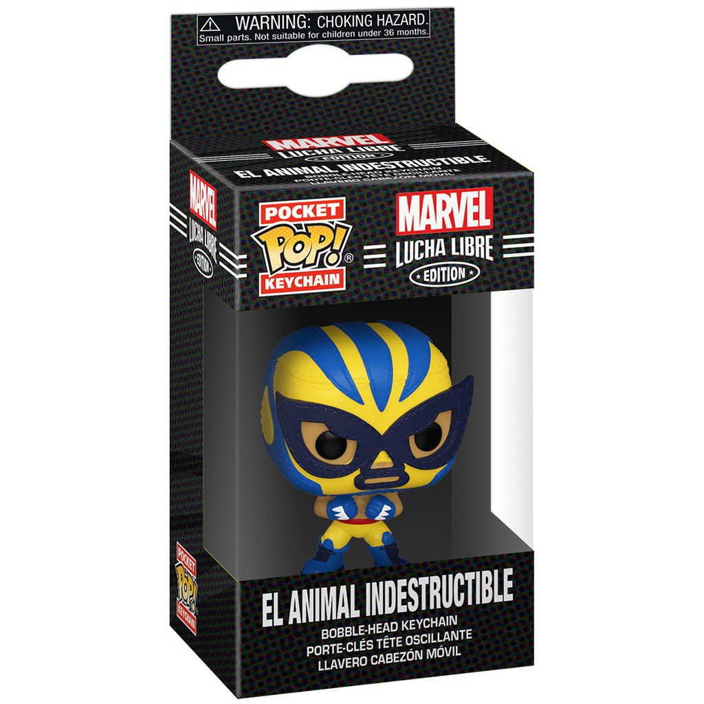 Marvel Luchadores El Animal Indestructible Wolverine Funko Pocket Pop! Key Chain