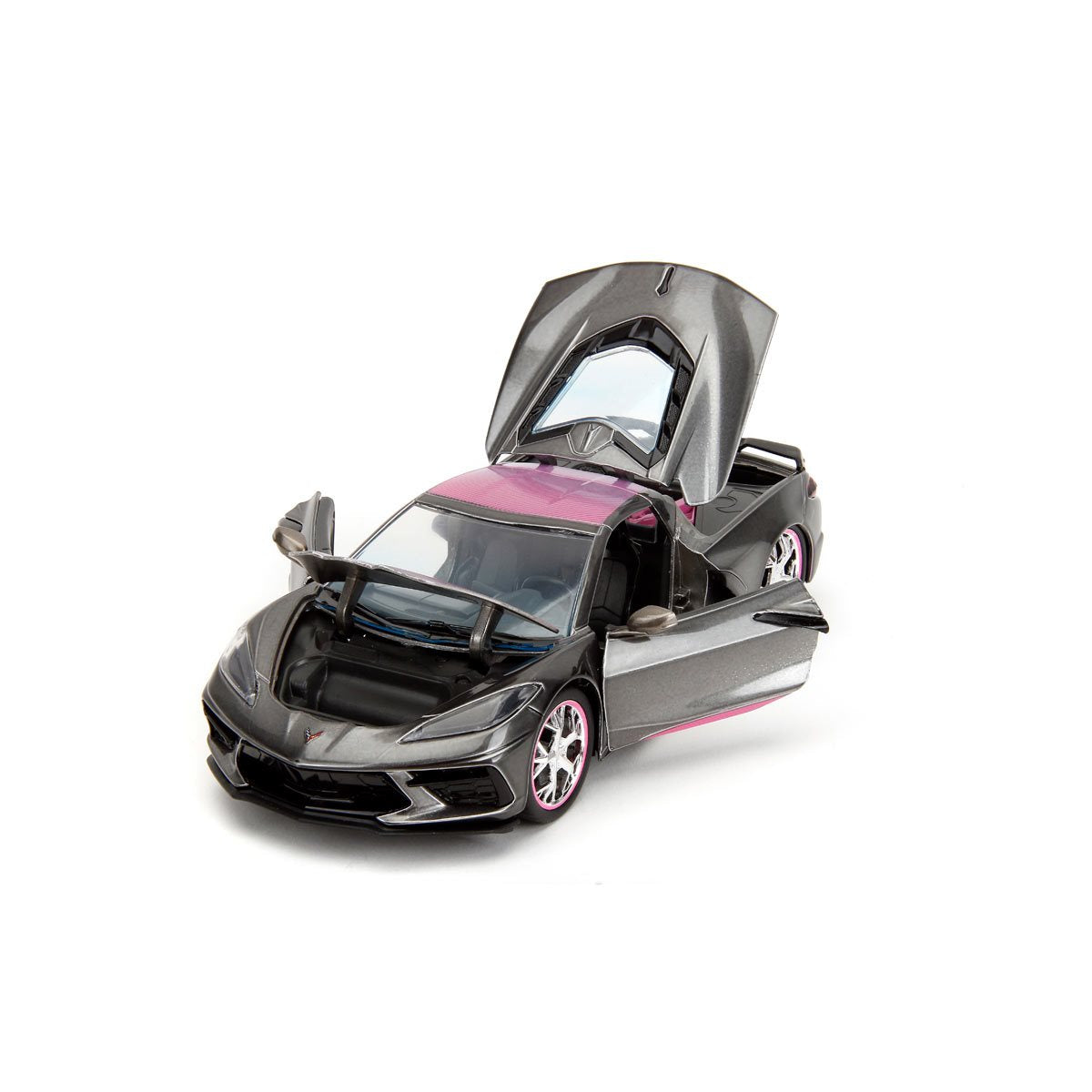Pink Slips 2020 Corvette Stingray with Base 1:24 Scale Die-Cast Metal Vehicle