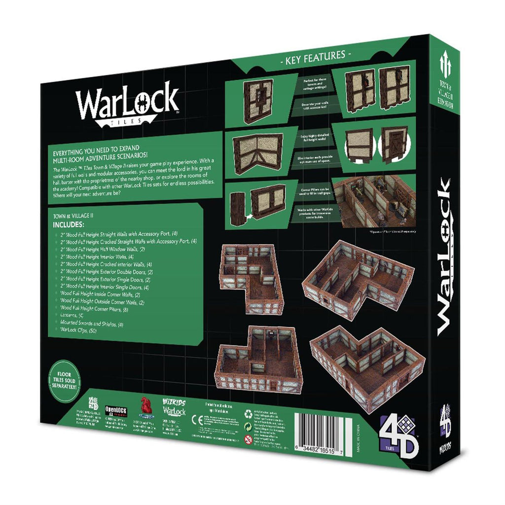 WarLock Tiles Town and Village II Full Height Plaster Walls Expansion Pack