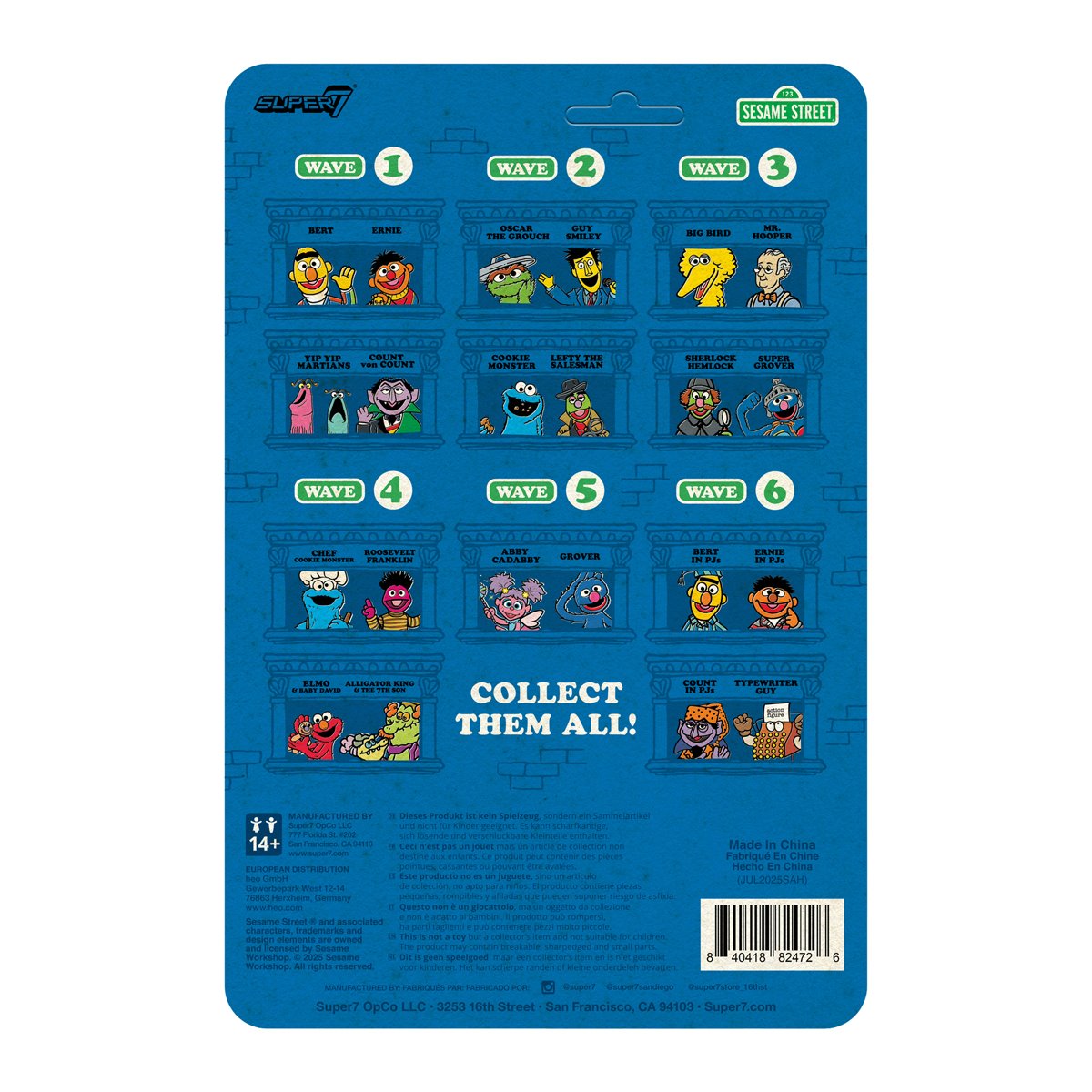 Sesame Street Count Von Count (PJs) 3 3/4-Inch ReAction Figure