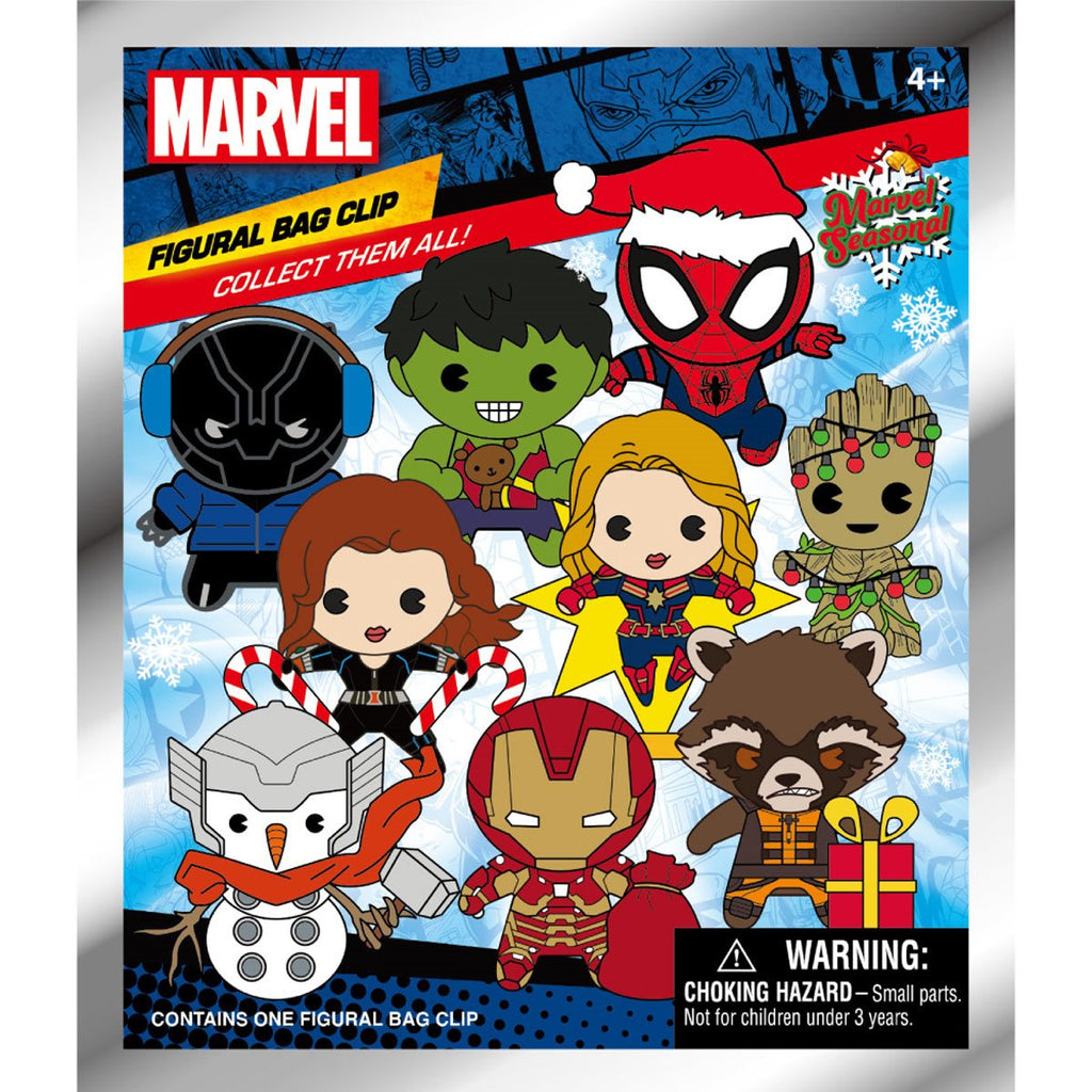 Marvel Holiday 3D Foam Bag Clip Display Case of 24