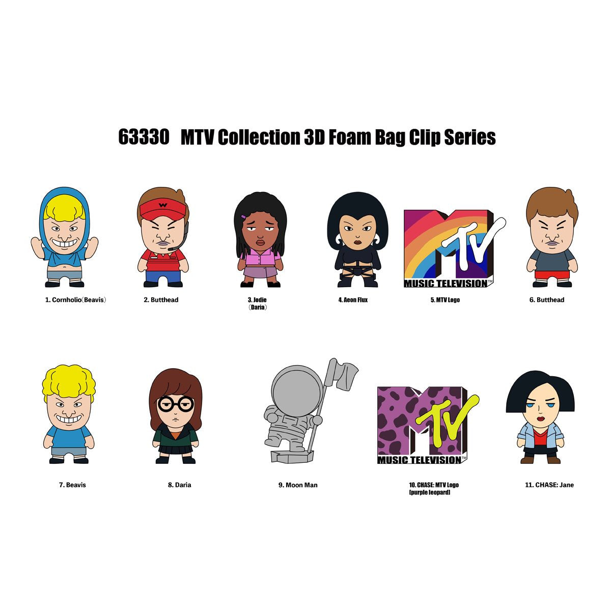 MTV Shows 3D Foam Bag Clip Random 6-Pack