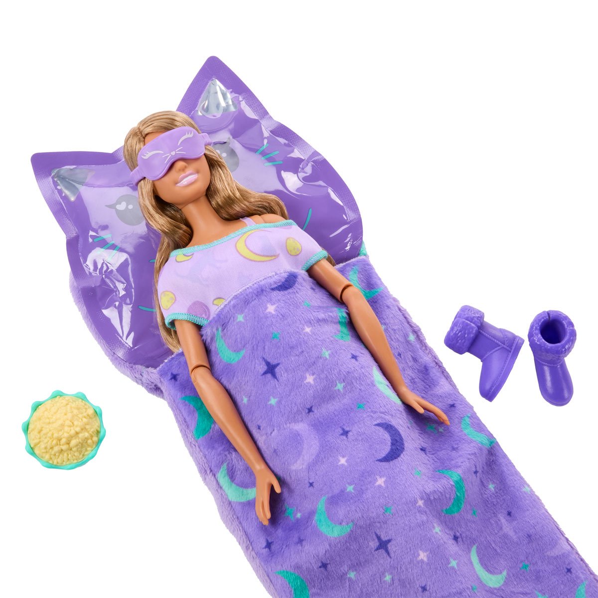 Barbie Sleepover Reveal Purple Doll and Accessories