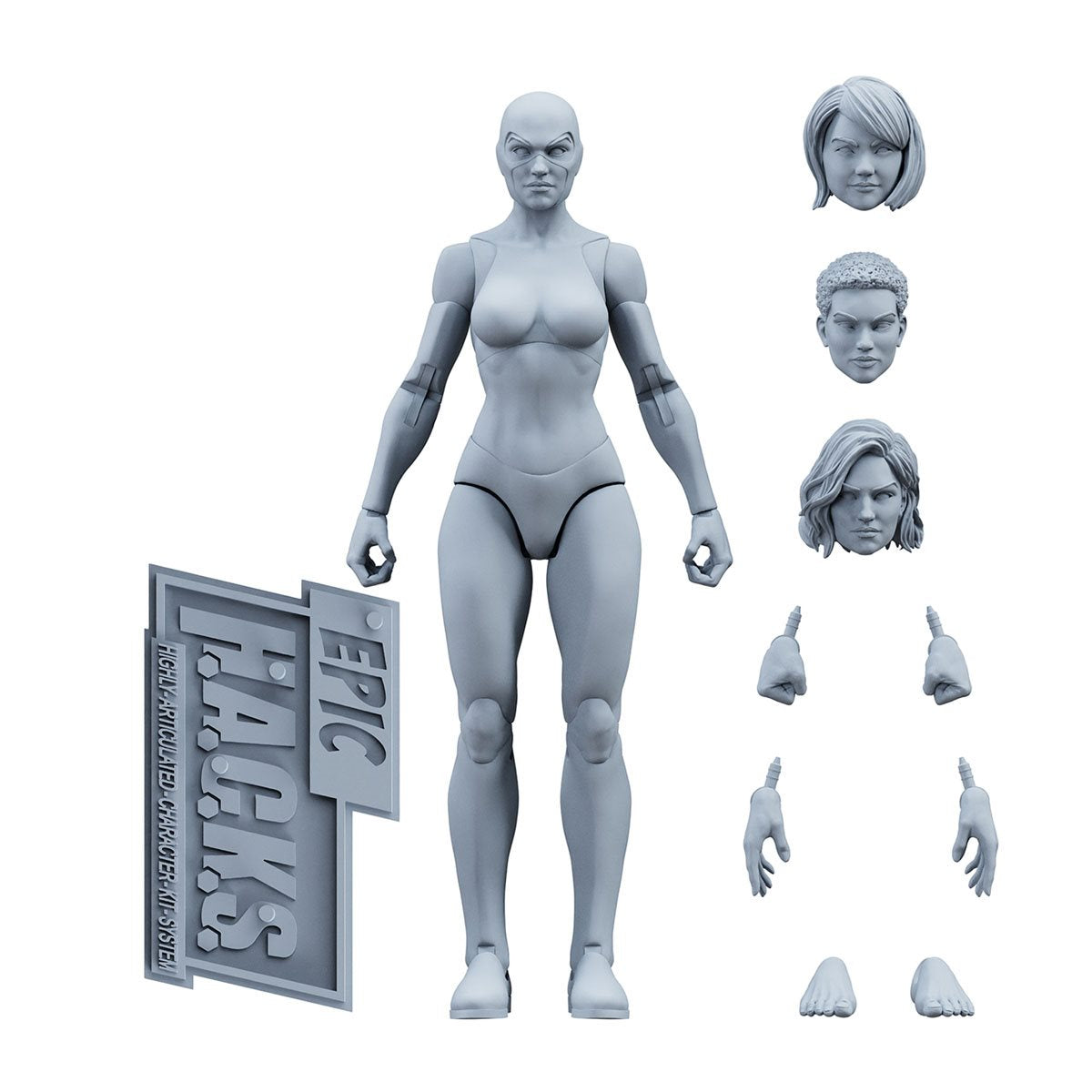 Epic H.A.C.K.S Blanks Shady Gray Female 1:12 Scale Action Figure