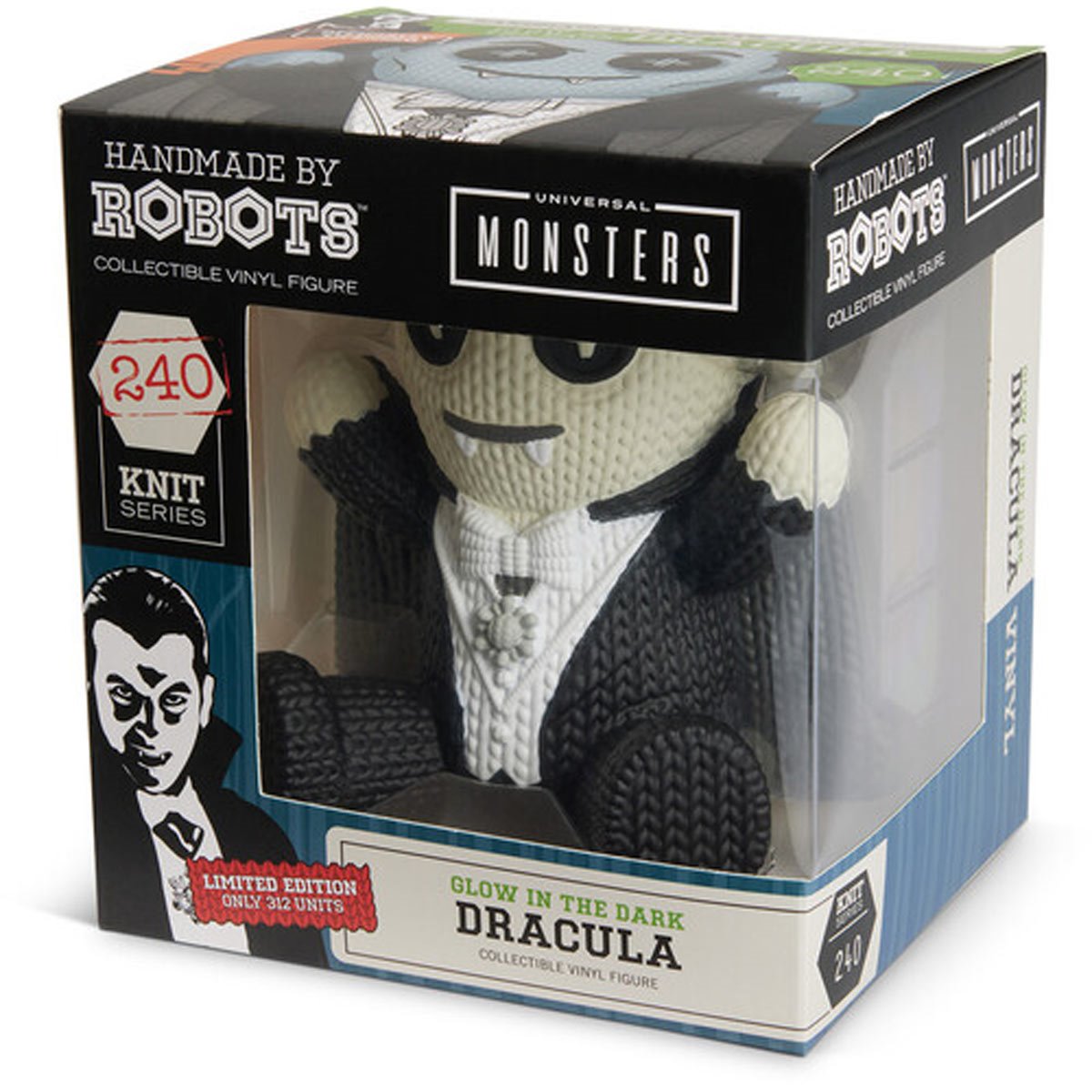 Universal Monsters Dracula #240 Limited Edition Glow-in-the-Dark Handmade By Robots Vinyl Figure