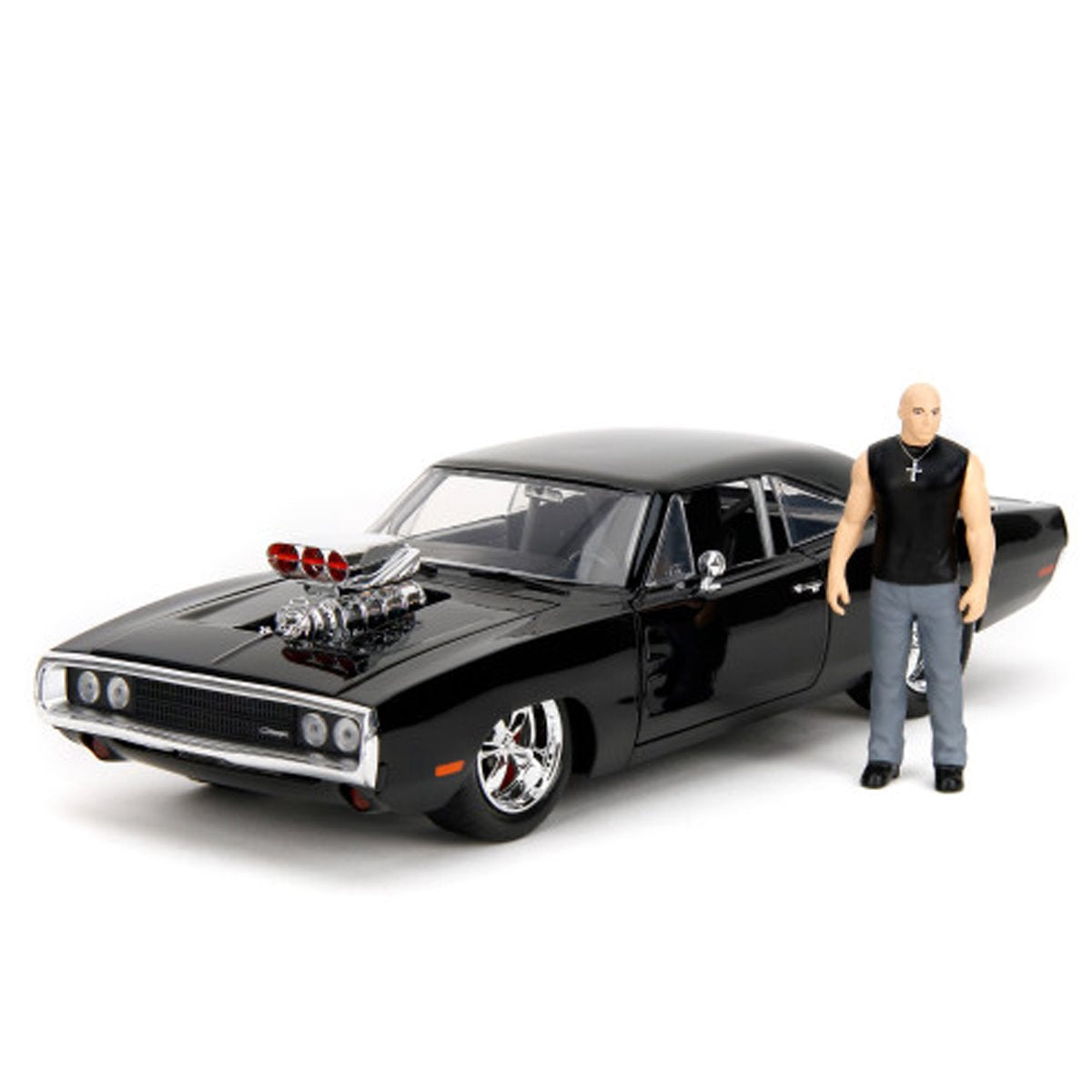 Fast and the Furious Dom and Dodge Charger R/T Build N' Connect 1:24 Scale Die-Cast Metal Vehicle Model Kit and Figure